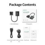 UGREEN VGA Male To HDMI Female Adapter – Full HD 1080P@60Hz With 3.5mm Audio, USB-C Power, Audio Video Sync, Plug & Play, Gold-Plated, 1m Cables Included | BLACK 50945  - Image 7