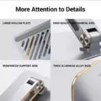 UGREEN Adjustable Laptop Stand – Aluminum, Silver, Compatible with 13"–17.3" Laptops, Foldable, 15KG Load, Ultra-Light 270g, Heat Dissipation Design - Image 9