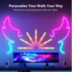 Smart 3D LED RGB Wall Lights, Smart RGBIC Hexagon Shape Lights 20 Cm Each  – App Control  Or Remote Control – Music Sync – For Gaming Room Streaming , Gaming Setup, Home Décor , (6 Panels / Pack)