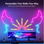 Smart 3D LED RGB Wall Lights, Smart RGBIC Hexagon Shape Lights 20 Cm Each  – App Control  Or Remote Control – Music Sync – For Gaming Room Streaming , Gaming Setup, Home Décor , (6 Panels / Pack)