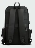 Laptop Backpack – Holds Up to 15.6″ Laptops & Tablets – Oxford Textile – Waterproof – Recharge USB Port – Minimalist Design  – International Travel Carry On Approved – Anti-theft Hidden Pockets – BLACK - Image 12