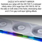 Lian Li UNI FAN TL 120 White Triple Pack With Controller, 90.1 CFM, 2600RPM, 28mm Frame, Dual-Zone RGB, Infinity Mirror, LCP Blades, Daisy-Chain, FDB Bearing, L-Connect 3 - Image 8