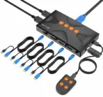 4-Port HDMI KVM Switch 2.0 – 4K@30Hz Ultra HD, USB2.0 Hub, Button & Desktop Controller Switching, Plug & Play, Compatible with Windows, macOS & Linux Systems - Image 6