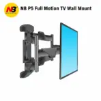 NB P5 Full Motion TV Wall Mount – Fits 32″–70″ Screens, 80lbs Load, 600×400mm Max VESA, 180° Swivel, ±15° Tilt, SPCC Cold-Rolled Steel Heavy-Duty Bracket, Easy Installation