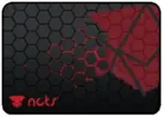 NCTS Large Size (440mm x  350mm x 4mm) Hexagonal Print , Precision Type Gaming Mouse Pad with Stitched Embroidery Edge, Premium-Textured Mouse Mat with Thick Non-Slip Rubber Base , Red &  Black