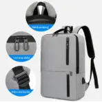 Laptop Backpack  Business / Travel  | USB Charging Port | Holds Up to 15.6" Laptops & Tablets | Waterproof | Anti-theft Pockets | Lightweight | Organized Compartments Slim Formal Design - RED - Image 11
