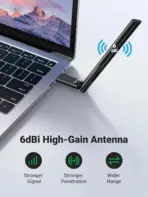 UGREEN USB 2.0 WiFi Adapter AC650 Dual-Band Wireless Dongle with 6dBi High-Gain Rotatable Antenna | 2.4GHz 200Mbps + 5GHz 433Mbps | 802.11ac for PC/Laptop Windows XP–11 | 90302 - Image 2