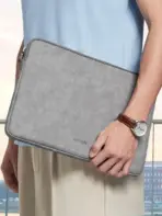 UGREEN Soft Leather Laptop Sleeve Case, Water Resistant , Scratch Resistant, Fits most 14-15 inch Laptops, Protective Padding,  36cm x 25cm x 3cm | GREY ~ LP187 20476 - Image 7