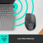 Logitech Marathon Mouse M705 Wireless Optical Mouse With 36Mo Battery, Hyper-Fast Scroll, 2.4GHz Unifying USB Receiver, 5 Customizable Buttons, Ergonomic Design, for Windows - macOS - Chromebook | Black - Image 7