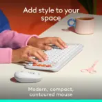 Logitech POP Bluetooth Wireless Mouse with Emoji Customizable Button - SilentTouch Clicks- Connect up to 3 devices - 10 meters Wireless Range -  SmartWheel Scrolling -  Compatible with Windows®, macOS, ChromeOS™,  iPadOS, Microsoft Surface | Off-white - Image 2