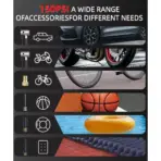 Multifunction Power Source 800A Peak 600A Start 10000mAh Car Jump Starter With 150PSI Air Pump, Fast Charging Power Bank, 12 Safety Protections, LED SOS Light, Compact 197×105×55mm Design | BLACK - Image 4