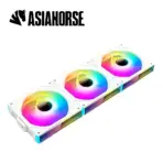 ASIAHORSE DAWN FS ARGB 120mm PWM Fans 3-Pack – Forward White, Daisy-Chain Design, 800-2000RPM, 80CFM Airflow, FDB Bearing, 24 ARGB LEDs, 50,000h Lifespan
