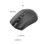 JEQANG JW-209 2.4G WIRELESS Optical MOUSE , Ergonomic & Lightweight , 800-1200 DPI , 10 meters Transmission Distance , Battery Powered - Black  - Image 4
