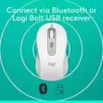 Logitech Signature Plus M750 Wireless White Mouse, Bluetooth & Logi Bolt , for Small to Medium Hands, SilentTouch, SmartWheel, 6 Buttons, Up To 24-Month Battery, Multi-Device, Recycled Plastic, for Windows - macOS - Linux - ChromeOS - iPadOS - Android |  WHITE - Image 4