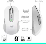 Logitech Signature Plus M750 Wireless White Mouse, Bluetooth & Logi Bolt , for Small to Medium Hands, SilentTouch, SmartWheel, 6 Buttons, Up To 24-Month Battery, Multi-Device, Recycled Plastic, for Windows - macOS - Linux - ChromeOS - iPadOS - Android |  WHITE - Image 5