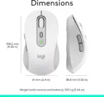 Logitech Signature Plus M750 Wireless White Mouse, Bluetooth & Logi Bolt , for Small to Medium Hands, SilentTouch, SmartWheel, 6 Buttons, Up To 24-Month Battery, Multi-Device, Recycled Plastic, for Windows - macOS - Linux - ChromeOS - iPadOS - Android |  WHITE - Image 6