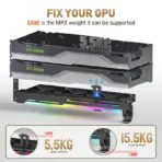 AsiaHorse VoltEd GPU Support Bracket with 3x 80mm ARGB Fans – GPU Brace with PWM Cooling, 5V 3-Pin Sync, Adjustable Design, Strong Support & RGB Lighting, Black - Image 5