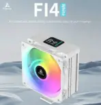 Segotep FI4 Digital White Air Cooler with 4 Copper Heat Pipes, 120mm PWM ARGB Fan, Detachable Real-Time CPU Status Display, 180W TDP Cooling for Intel LGA1700 & AMD AM5 Systems