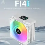 Segotep FI4 Digital White Air Cooler with 4 Copper Heat Pipes, 120mm PWM ARGB Fan, Detachable Real-Time CPU Status Display, 180W TDP Cooling for Intel LGA1700 & AMD AM5 Systems