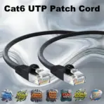Cat6 UTP Patch Cord 1-METER  – 10Gbps Ethernet Cable, 250MHz Network Speed, 26AWG CCA Conductors, PVC Jacket, ANSI/TIA/EIA-568-B And ISO/IEC 11801 Class E Compliant, Fluke Passed | BLACK