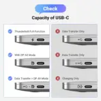 UGREEN USB C To DisplayPort 1.4 Cable 3 meters Supporting 8K@60Hz, 4K@240Hz, 32.4Gbps Bandwidth, HDR, MST Daisy Chain, VRR, ALLM, Braided Aluminum Design, Compatible With Thunderbolt 4/3 Devices - Image 5