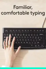 Logitech K120 USB Keyboard Full-Size Wired Plug & Play Spill-Resistant Durable Design With Number Pad, Adjustable Tilt Legs, Deep-Profile Keys, Compatible With Windows | CARBON BLACK  - Image 2