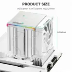 DEEPCOOL AK620 DIGITAL PRO WH Dual Tower ARGB CPU Air Cooler With Digital Screen : Temperature Alerts Digital Display ; ARGB Strips ; 60.89 CFM up to 1750 RPM ; 120mm Silent PWM Fan ; 6 Advanced Copper Heat Pipes ; Core Touch 2.0 | WHITE - Image 6