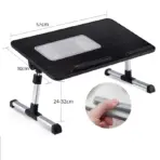 Laptop Desk Adjustable Foldable Laptop Stand | TILT | HIGHT ADJUSTABLE | ONE FAN | SILICON WRIST REST | FOR LAPTOPS UP TO 17 INCH | LAPTOP BED TABLE | BLACK  - Image 5