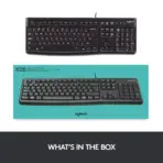 Logitech K120 USB Keyboard Full-Size Wired Plug & Play Spill-Resistant Durable Design With Number Pad, Adjustable Tilt Legs, Deep-Profile Keys, Compatible With Windows | CARBON BLACK  - Image 8