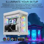 GAMDIAS CHIONE P5-360 WH AIO ARGB Liquid Cooler  – 3.4” IPS LCD, 360mm Radiator, ARGB PWM Fans, Rotatable Display, Upgraded Cooling System, Universal Compatibility, Hidden Cable Routing, Motherboard Sync | WHITE - Image 8