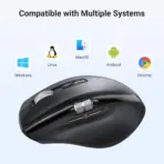UGREEN M751 Wireless Mouse, Bluetooth & 2.4G Master Computer Mouse with Ultra-Fast Scrolling, 5-Level up to 5K DPI, Silent, Connects Up to 3 Devices, 6 Buttons, 10M Connection | BLACK ~ 45792 - Image 8