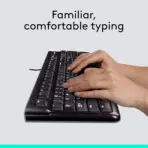 Logitech MK120 Corded Keyboard And Mouse Combo, Full-Size Keyboard With Number Pad, Spill-Resistant Design, Ambidextrous Mouse, 1000 DPI Optical Tracking, USB Plug-And-Play, Compatible With Windows 7/8/10 Or Later – Graphite Grey - Image 2