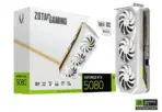 ZOTAC GAMING GeForce RTX 5080 SOLID OC White Edition – Blackwell Architecture, DLSS 4, 16GB GDDR7, IceStorm 3.0 Cooling, BladeLink Fans, SPECTRA 2.0 RGB, 12V-2x6 Power Input