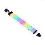 AsiaHorse 16AWG GPU 12VHPWR to 4-Pin 1-to-1 Dual SR ARGB Extension Cable Black | 54 LEDs | 5V 3-Pin Sync | 340mm Length | Silver-Plated Wire | Silicone Build