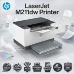 HP LaserJet M211dw Black & White Laser Printer, 30ppm, Auto Duplex, Wi-Fi 2.4/5GHz, Ethernet, USB, AirPrint, Mopria, HP App, Wi-Fi Direct, 600dpi