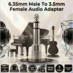 6.35mm Male To 3.5mm Female Audio Adapter, 1/4 Inch To 1/8 Inch AUX Connector, Stainless-Style Body, 360° Grip, For Headphones, Speakers, Piano, And Audio Devices