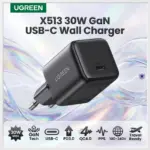 UGREEN 30W GaN USB-C Wall Charger, PD3.0, QC4.0, PPS, FCP, AFC Fast Charging, Universal Compatibility, 100–240V | X513~Black