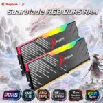 KINGBANK Soarblade RGB 32GB DDR5 Kit 6000MT/s (2×16GB) U-DIMM Memory, CL36, 1.35V, XMP 3.0, AMD EXPO, SK Hynix, 2mm Aluminum Heatsink | BLACK ~ K5.01.FL05ED9401