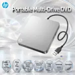 HP External CD/DVD Drive Reader & Burner , USB Bus-Powered Plug-And-Play With Integrated Cable, Slim Portable Silver Design , Refurbished with 3 Months Warranty | HSTNN-ID06