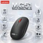 Lenovo Services MG51 Office Wireless Mouse, 2.4G Wireless, 1200DPI Sensor, AA 1100mAh Battery, Silent Ergonomic Design, 55g | BLACK 