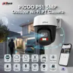 Dahua PICOO P51 5MP Outdoor Wi-Fi 6 Pan & Tilt Security Camera, AI Human & Vehicle Detection, Auto Tracking, Smart Dual Light, Two-Way Talk, IP66, H.265, MicroSD Support ~ P5I-PV