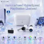 Razer Hammerhead HyperSpeed PlayStation Licensed White Wireless Gaming Earbuds, 2.4GHz USB-C Dongle, Bluetooth 5.2, ANC, Dual ENC Mics, Chroma RGB & Multi-Platform Support | OPEN BOX