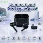 Razer Hammerhead Pro HyperSpeed Black True Wireless Gaming Earbuds, THX Certified, 2.4GHz USB-C Dongle, Bluetooth 5.3, Adjustable Hybrid ANC, Chroma RGB & 30H Battery | OPEN BOX