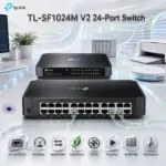 TP-Link  24-Port Fast Ethernet Desktop Switch, 10/100Mbps Auto-Negotiation, Auto MDI/MDIX, Fanless, Green Ethernet, Plug-and-Play, Wall-Mountable, 8K MAC Table, 3.36W | TL-SF1024M (V2) 