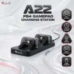 Genesis A22 USB Charging Station for PS4 Gamepads With Dual-Controller Charging, 4-Hour Full Charge, LED Status Indicator, 0.8m USB Cable and Compact Black Dock | NGA-0642