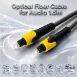 Optical Fiber S/PDIF Digital Audio Cable, 1.5M, High-Precision Fiber Lens, Low-Loss High-Fidelity Transmission, Heavy-Duty Plugs for Home Theater and Media Devices