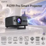 HAVIT PJ219 Pro Smart Projector, Native 1080P With 4K Support, 350 ANSI Lumens, Android 9.0, Auto Keystone, Electric Focus, 150-Inch Display, 5W Sound, Dual HDMI/USB, AV & 3.5mm
