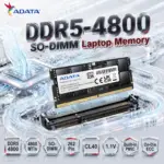 ADATA 8GB DDR5-4800 SO-DIMM Laptop RAM, 4800 MT/s, CL40, 1.1V, 262-Pin, Built-In PMIC and On-Die ECC for DDR5 Laptops, Mini PCs and All-in-One Systems | AD5S48008GS