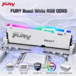 Kingston FURY Beast White RGB 16GB DDR5-5600 CL36 Desktop RAM, AMD EXPO, Intel XMP 3.0, 1.25V, On-Die ECC, Infrared Sync, 288-Pin DIMM, Aluminum Heatsink | KF556C36BWEA-16