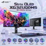 ASUS ROG Strix OLED XG32UQDMS 31.5-Inch 4K QD-OLED Gaming Monitor, 240Hz, 0.03ms, HDR True Black 400, 99% DCI-P3, Dual HDMI 2.1, G-SYNC, FreeSync Premium Pro and OLED Care Pro